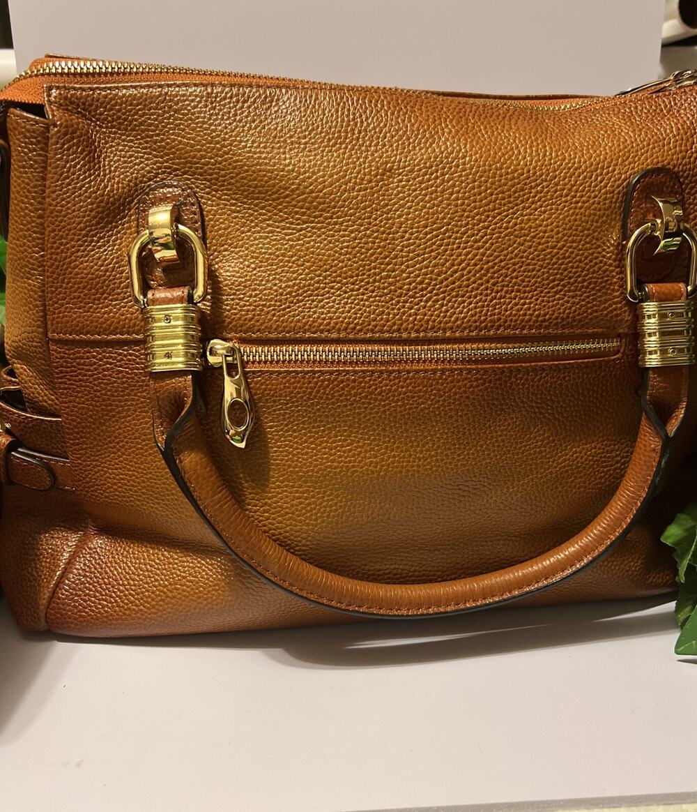 Fzone Genuine leather shoulder bag handbag ￼brown